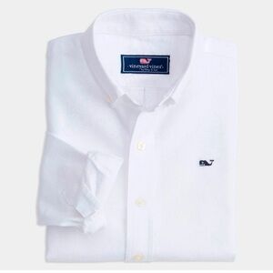 Vineyard Vines Oxford Cotton button down whale shirt in white 5